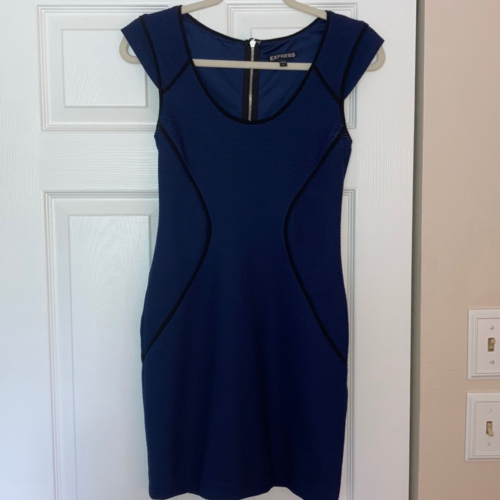 Express Navy Blue Ribbed Minidress Size 0